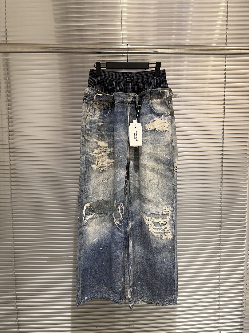 Shorts Denim Frayed - Melhor Versão PTL INDEX Jeans Baggy