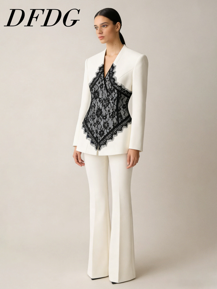 Linen Pant Wide - Conjunto Feminino DFDG Primavera Verão: Blazer