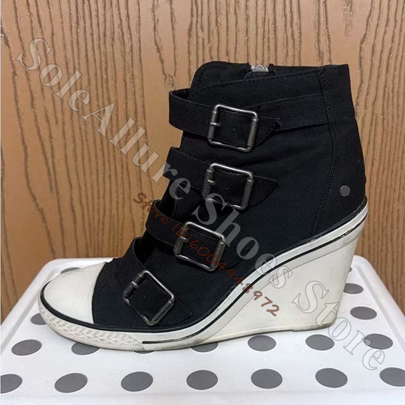 Wedge Espadrille Women - Tênis de cano alto cinza com
