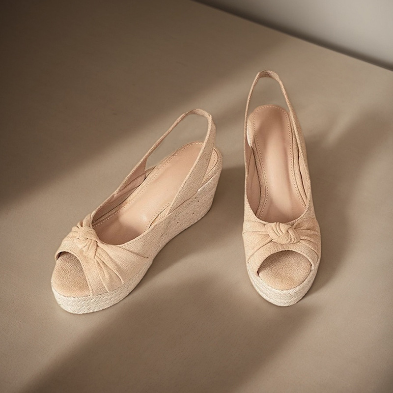 Sandálias de Salto Alto Bege L - Wedge Espadrille Women avaliação e preço