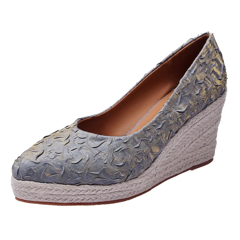 Sapatos de Salto Alto com Plat - Wedge Espadrille Women avaliação e preço