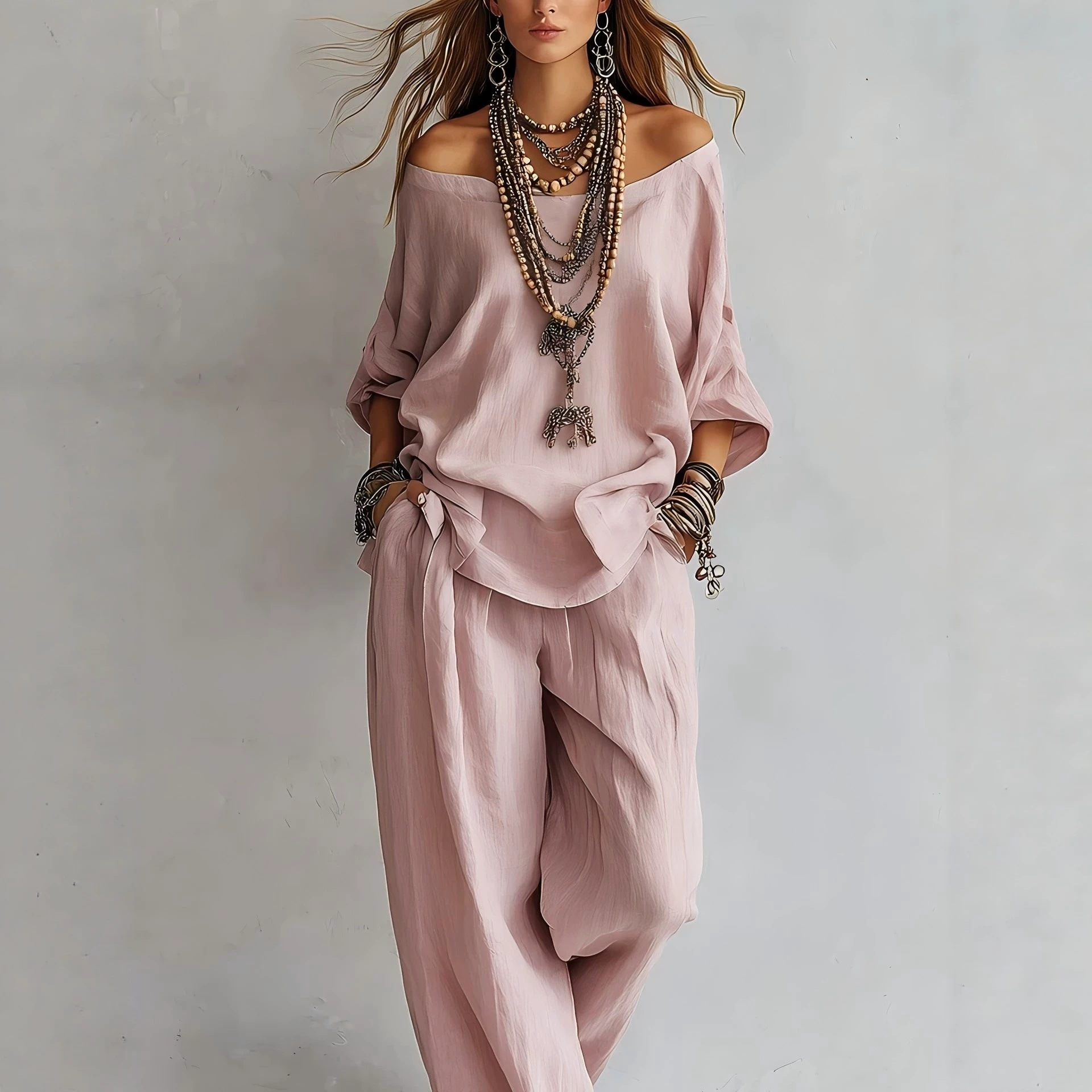 Conjunto de Top de Linho Solto - Linen Pant Wide avaliação e preço