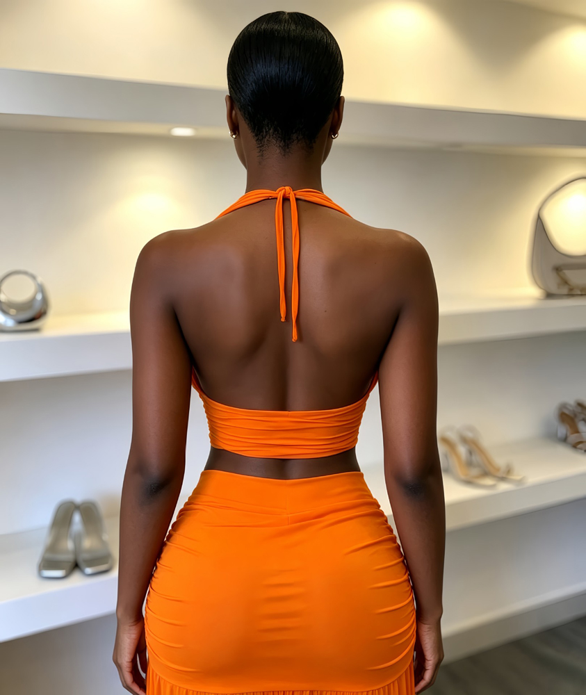 Conjunto de duas peças JENYAGE - Maxi Dress Halter avaliação e preço