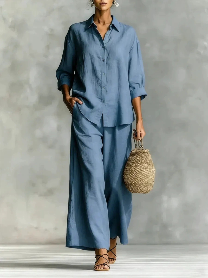Conjunto Casual Feminino Novo  - Linen Pant Wide avaliação e preço