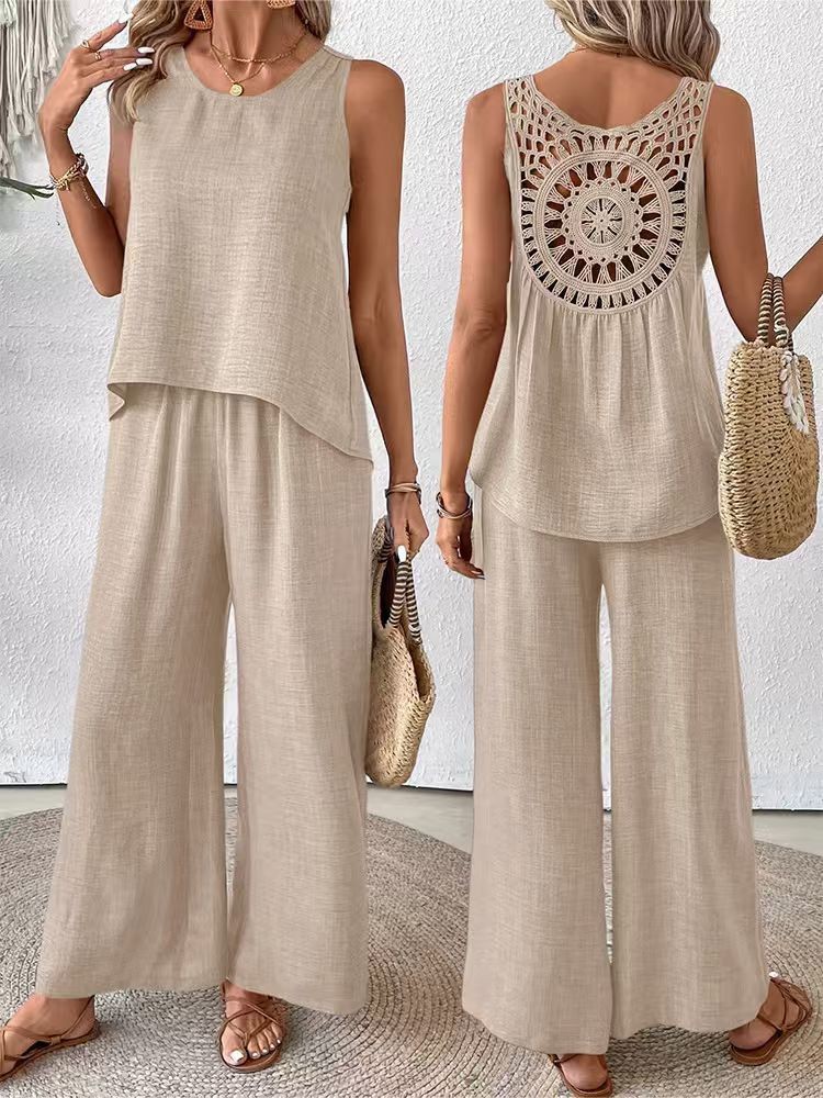Conjunto Feminino de Duas Peça - Linen Pant Wide avaliação e preço