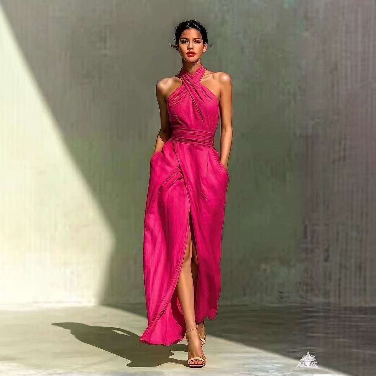Vestido longo boho elegante co - Maxi Dress Halter avaliação e preço