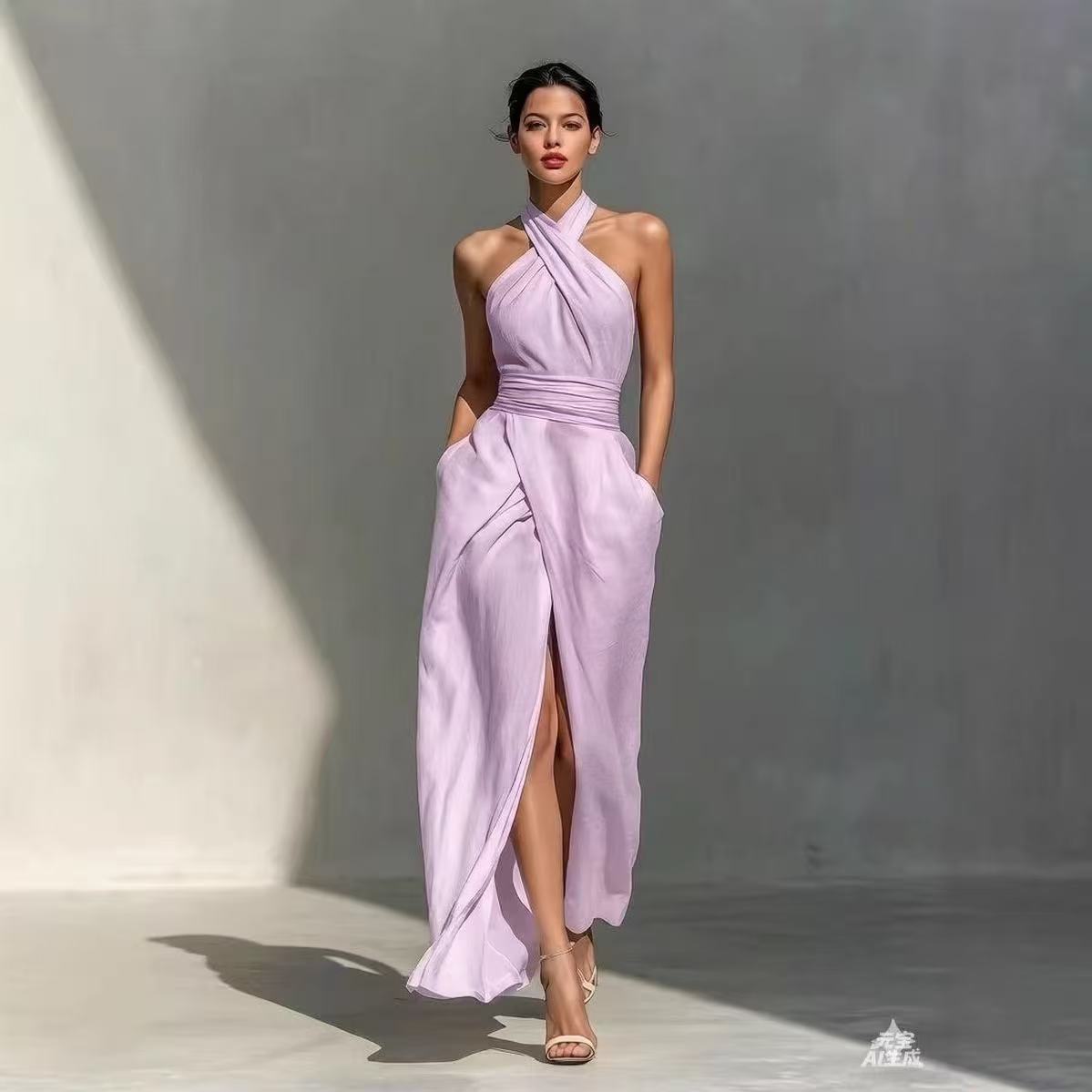 Vestido longo boho elegante co - Maxi Dress Halter avaliação e preço