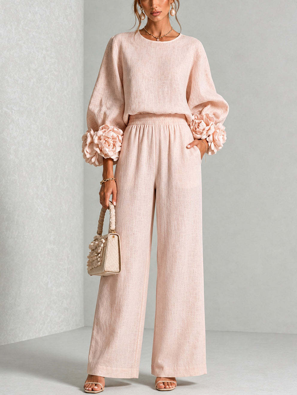 Conjunto Feminino de 2 Peças e - Linen Pant Wide avaliação e preço