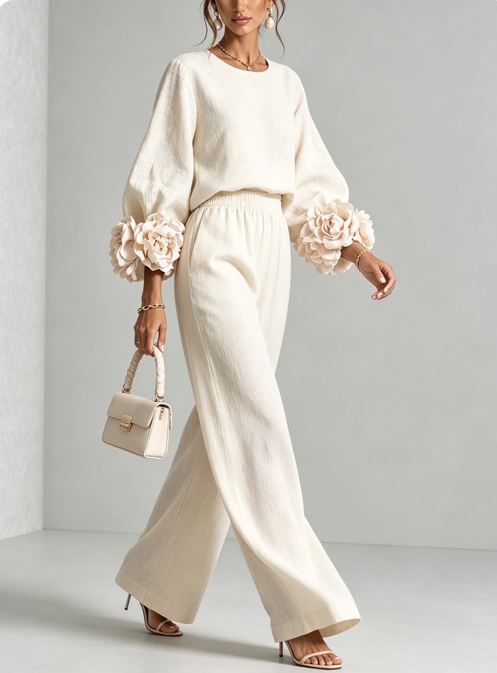Conjunto Feminino de 2 Peças e - Linen Pant Wide avaliação e preço