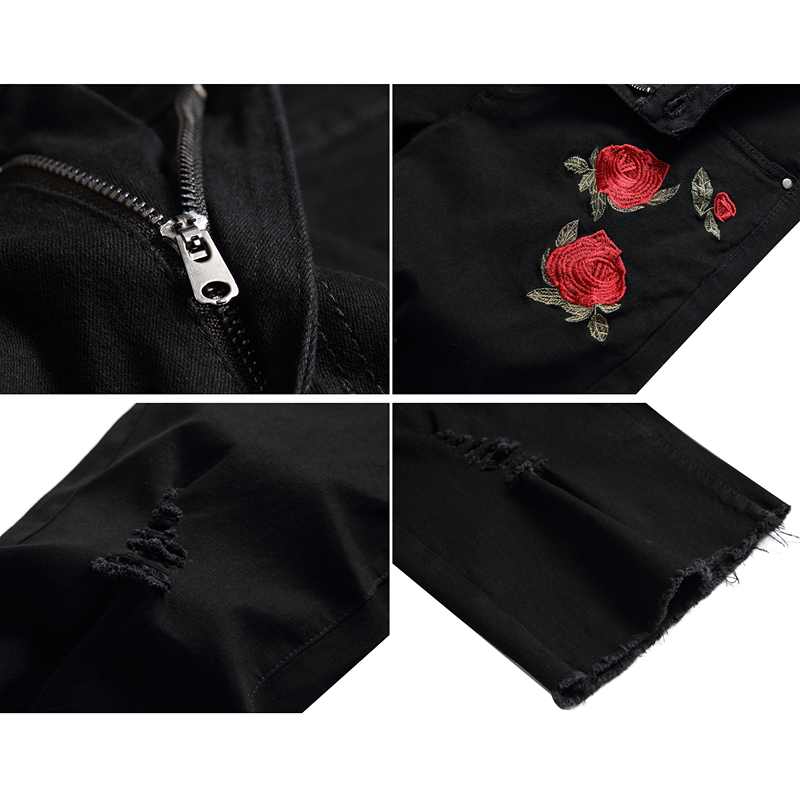 Shorts Jeans Masculinos Bordad - Shorts Denim Frayed avaliação e preço